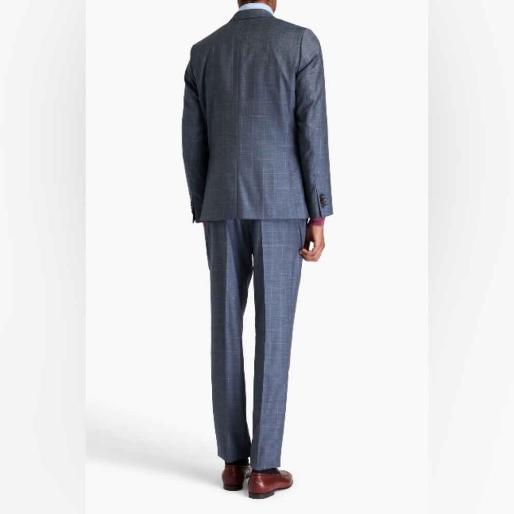 Paul Smith Size 34 TALL Loro Piana Wool Navy Plaid Trouser Dress Pants Business - Picture 3 of 15